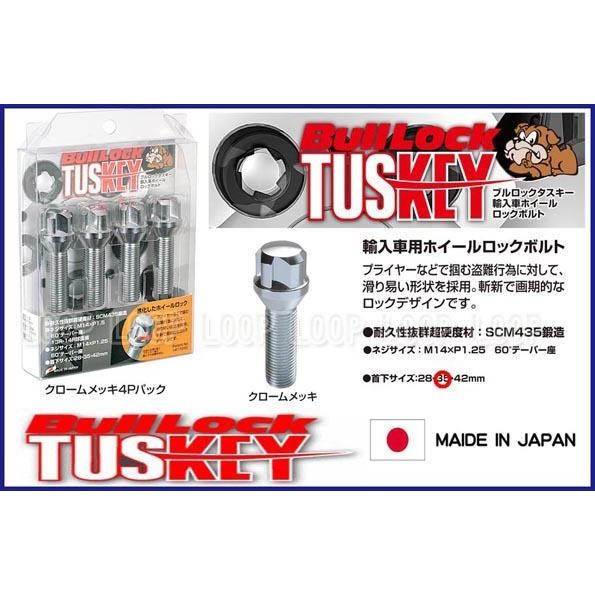 タスキー ロックボルトM14x1.25 首下35mm メッキ 60°テーパー座 T635-35