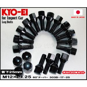 KYO-EI ラグボルト ブラック 20本セット M12-P1.25 17HEX 全長50mm 首下...