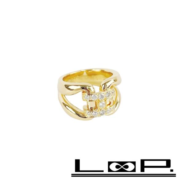 ■新同■磨き済■　エルメス ヒストリー リング 指輪 K18 YG ダイヤモンド #54 箱 【10...
