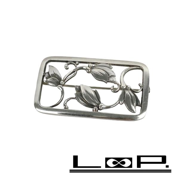 ◆SALE◆　■美品■　ジョージジェンセン ブローチ 花 フラワー シルバー SV ＃295 【11...