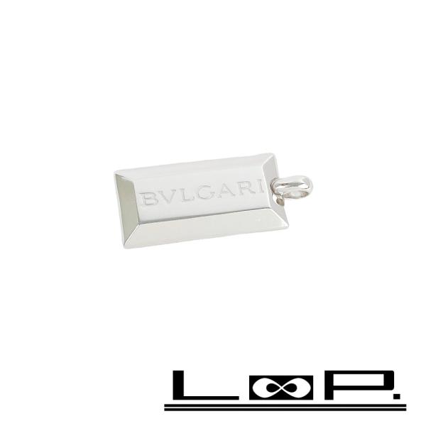 ■美品■　ブルガリ ペンダント トップ TOP ネックレス インゴット ホワイトゴールド K18 W...