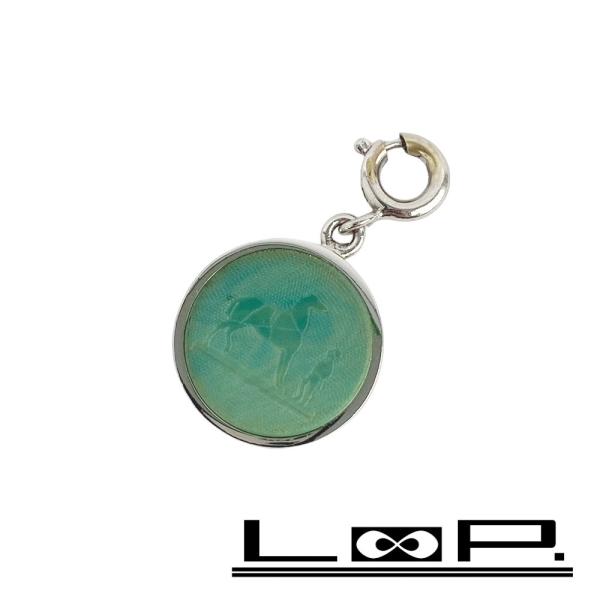■美品■　エルメス コロゾ チャーム ペンダント トップ ネックレス グリーン SS 【139291...