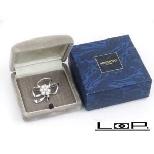 【値下げ】■新同■　ミキモト ブローチ パール シルバー SV 箱 【26539】