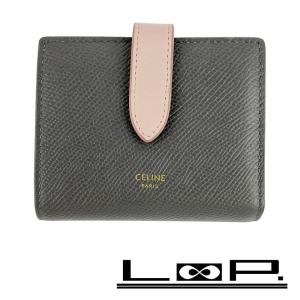 ⭐️ 新型 美品 セリーヌ ミディアム ストラップ 二つ折り財布 ブラック 鑑定済 CELINE - CELINE 財布 二つ折り ミディアム ストラップ