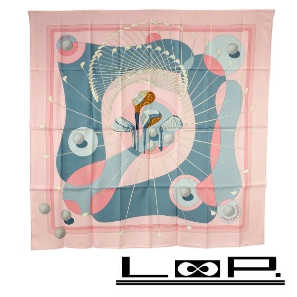 ■未使用■　エルメス カレ90 スカーフ SWING ゴルフ シルク ピンク 【369261】5