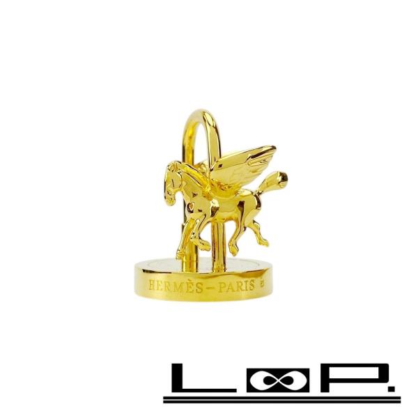 ■新同■　エルメス カデナ アーネダンス ペガサス バッグ チャーム キーホルダー 2007 ゴール...