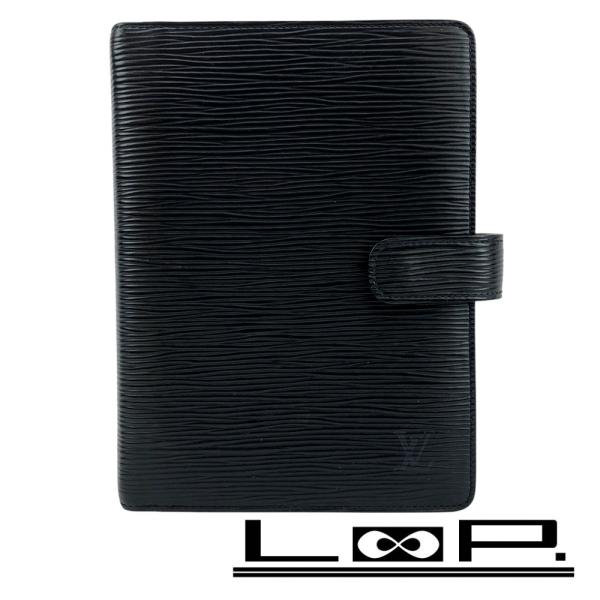 ■中古■　ルイヴィトン アジェンダ  MM 6つ穴 手帳 カバー エピ ブラック R20042 【3...