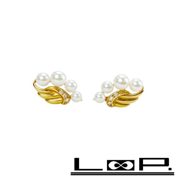 ■美品■　ミキモト イヤリング アクセサリー パール K18 YG750 ゴールド 6.3g 【39...