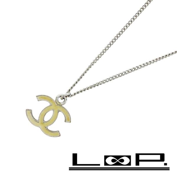 ■美品■　シャネル ココ ネックレス アクセサリー SS シルバー ホワイト 05V 【394751...