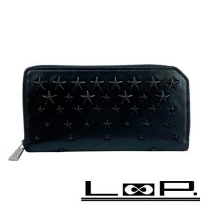 ■新同■　ジミーチュウ 長財布 ラウンド サイフ ウォレット スタッズ 星 スター レザー ブラック 【397653】5｜loopland