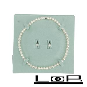 ■新同■　タサキ パールネックレスピアスセット アクセサリー クラッチバッグ 真珠 パール シルバー 925 750 33.2g 箱  【404160】7｜loopland