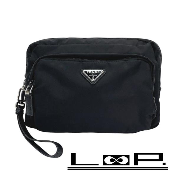 ■美品■　プラダ ポーチ メイク 化粧 小物入れ ナイロン SS ブラック 【404269】1