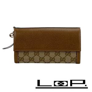 ■新同■　グッチ 長財布 サイフ ウォレット GG キャンバス ブラウン 323396 【404580】5｜loopland