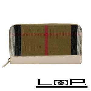 ■新品■　バーバリー ノバチェック 長財布 ウォレット キャンバス レザー ピンクベージュ ブラウン【404638】5｜loopland