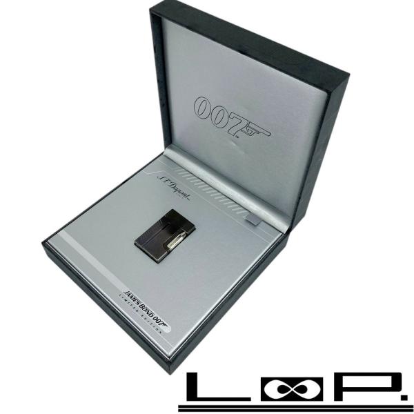 ■美品■　デュポン ジェームズボンド 007 ライター 煙草 タバコ シルバー ブラック SS 箱 ...