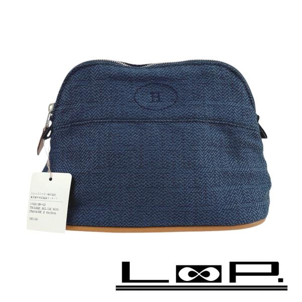 ■新同■　エルメス ボリードポーチ PM ポーチ コスメ 化粧ポーチ 小物入れ キャンバス インディ...