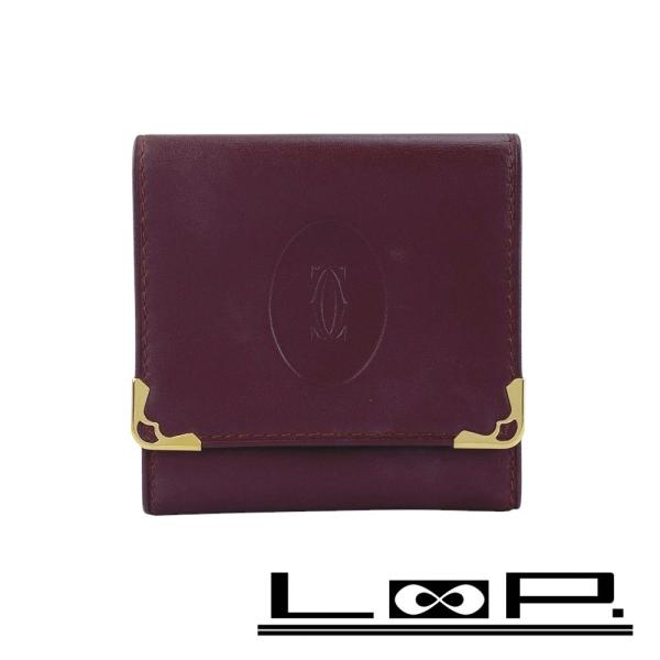 ■中古■　カルティエ マスト コインケース 財布 小銭入れ レザー ボルドー 箱 【422232】5