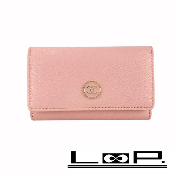 ■美品■　シャネル ココボタン 6連 キーケース レザー ピンク 箱 【426957】9