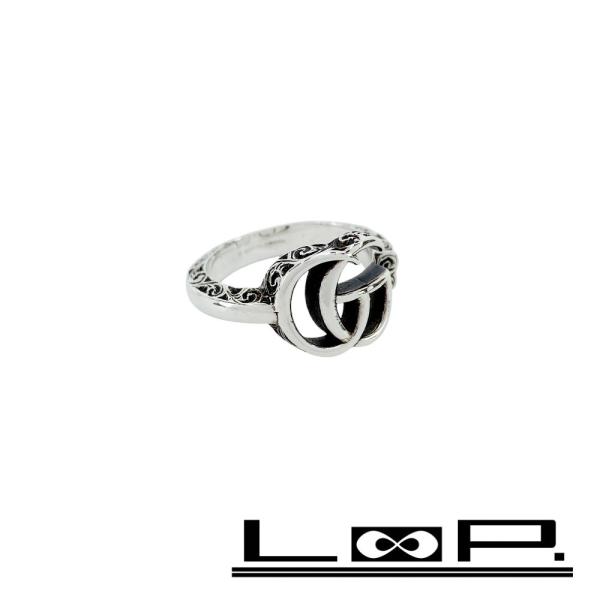 ■新同■　グッチ ダブルG アラベスク リング 指輪 アクセサリー シルバー SV925 #17 箱...