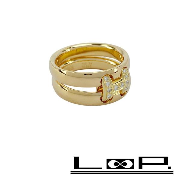 ■新同■磨き済■　エルメス オランプ リング 指輪 アクセサリー イエローゴールド ダイヤ K18 ...