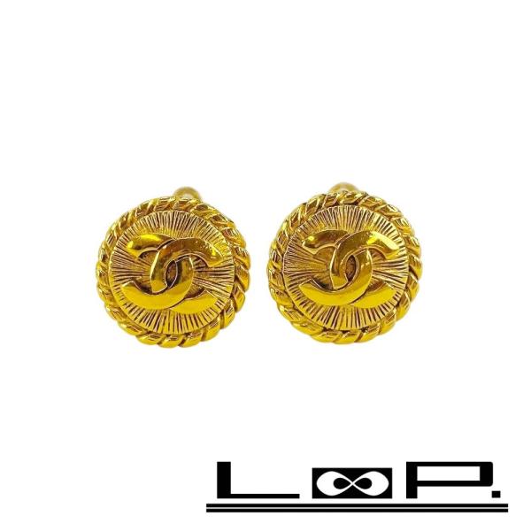 ■美品■ヴィンテージ■　シャネル ココ イヤリング アクセサリー ゴールド GP 2400 箱 【4...