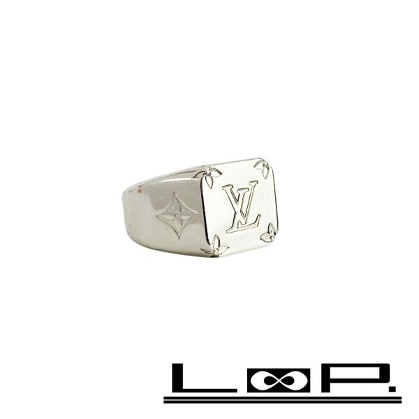 ■中古■　ルイヴィトン シグネット リング 指輪 アクセサリー シルバー SS M62487 箱 【...