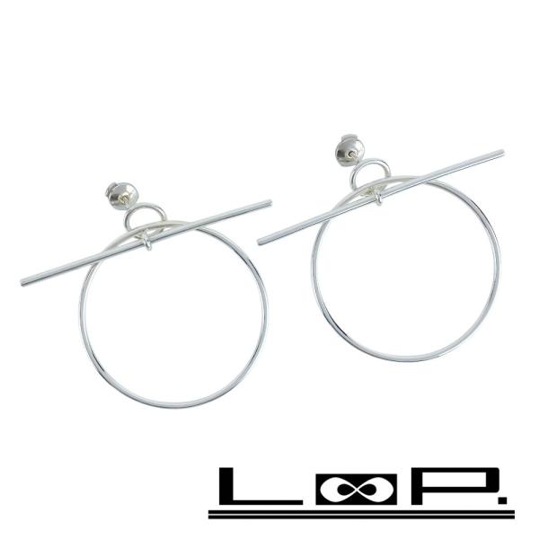 ■新同■　エルメス ループ MM ピアス アクセサリー シルバー SV925 箱 【453458】1...