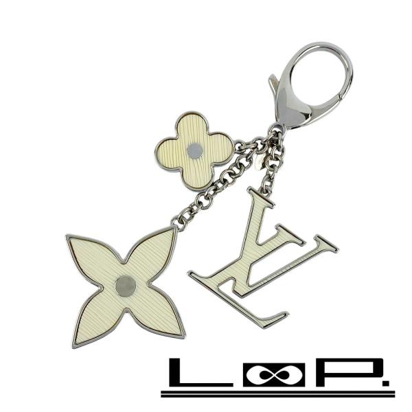■美品■　ルイヴィトン ビジューサック フルール ドゥ エピ キーホルダー バッグ チャーム ホワイ...