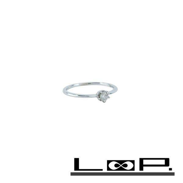 ■美品■　アガット リング 指輪 アクセサリー ホワイトゴールド ダイヤ K18 WG D0.10c...