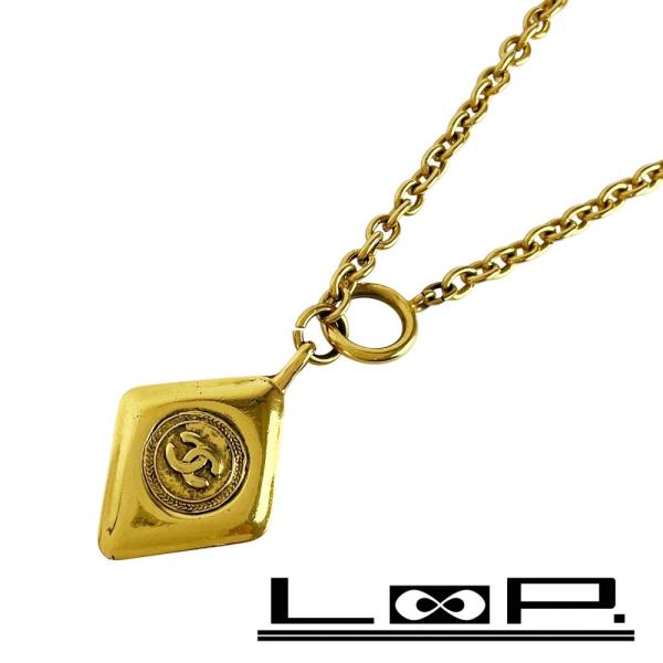 シャネル ■美品■60cm■ ココマーク ロング ネックレス アクセサリー ひし形 ゴールド GP ...