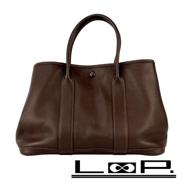 ■美品■　エルメス ガーデンパーティーTPM ハンド バッグ スイフト ブラウン オレンジ □I刻 ...