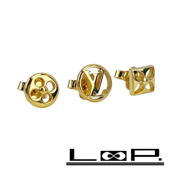 ■美品■　ルイヴィトン クレイジー イン ロック ピアス 3ピース アクセサリー ゴールド GP M...