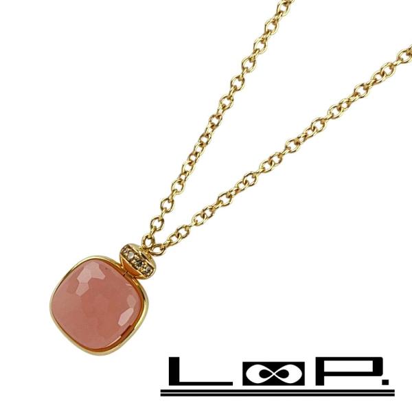 ポメラート ■新同■ ネックレス アクセサリー ピンク 色石 ダイヤ ピンクゴールド K18 PG7...