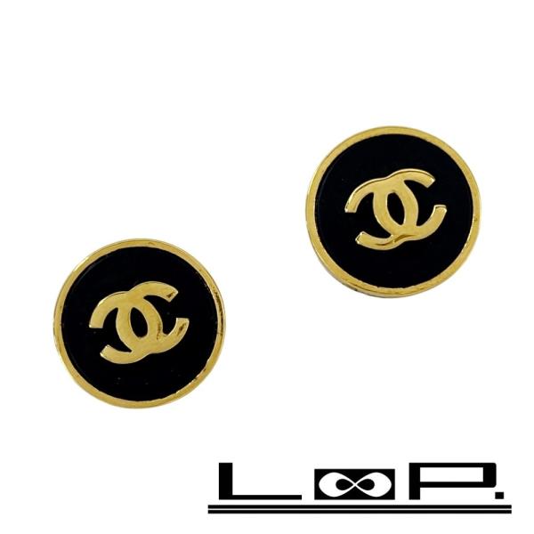 シャネル ■中古■ ココマーク イヤリング アクセサリー ゴールド ブラック GP 23 箱【496...