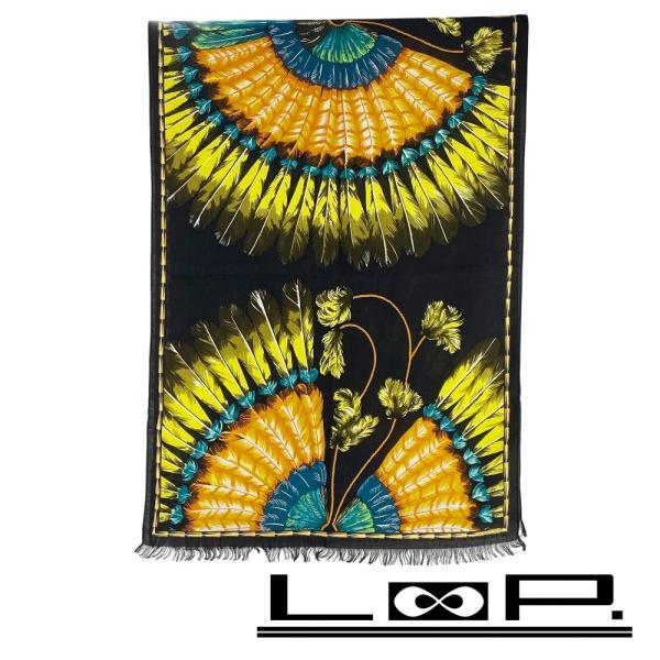 エルメス ■未使用■ ストール クジャク 孔雀 アニマル ファッション カシミア シルク ブラック ...