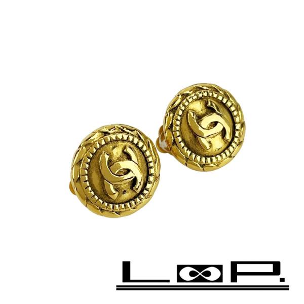 シャネル ■新同■ ココマーク メダル イヤリング アクセサリー ゴールド GP 箱 【509780...