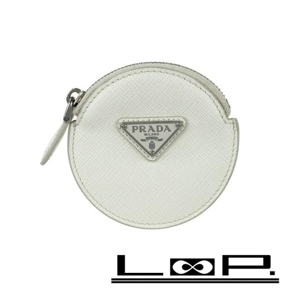 プラダ ■美品■ ラウンド コインケース 小銭入れ 財布 コンパクト トライアングルロゴ サフィアー...