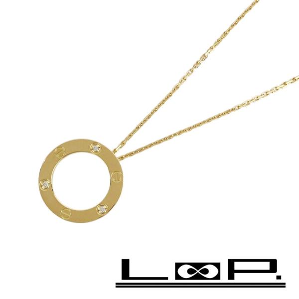 カルティエ ■新同■磨き済■ ラブ サークル ネックレス アクセサリー ゴールド 3PD ダイヤ K...