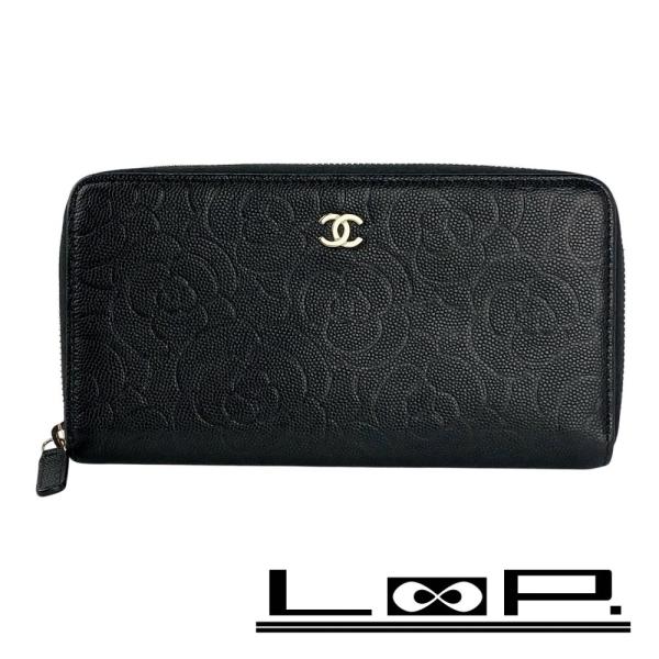 シャネル ■美品■ カメリア 長財布 ウォレット ココマーク レザー ブラック 【548871】13