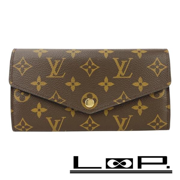 ルイヴィトン ■美品■ ポルトフォイユ サラ 長財布 ウォレット ネーム入り モノグラム ブラウン ...