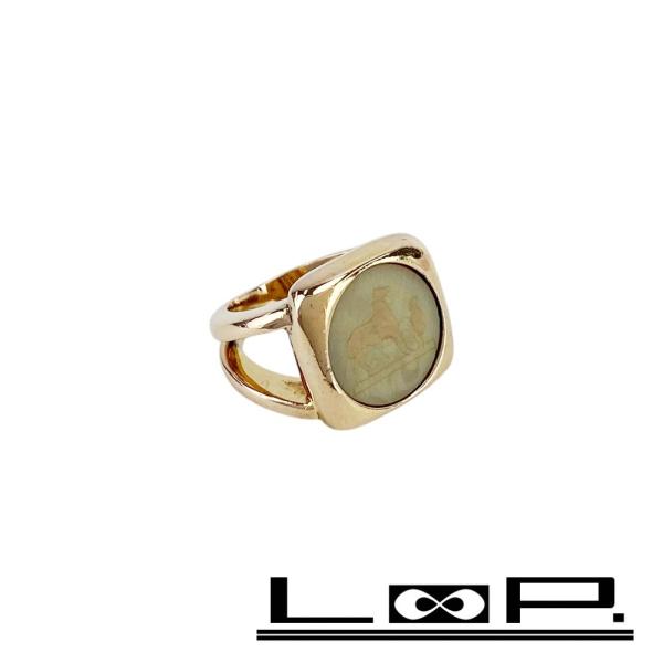エルメス ■中古■ コロゾ リング 指輪 アクセサリー ホワイト PG GP ＃52 約12号 【5...