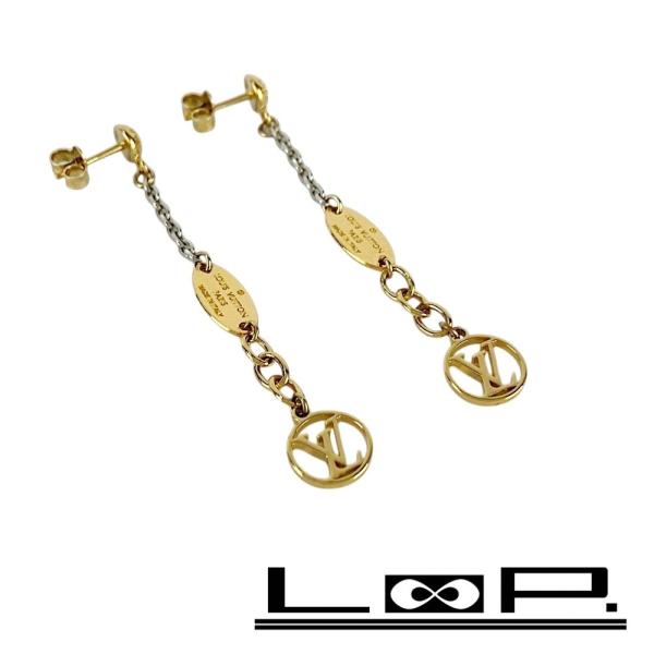 ルイヴィトン ■未使用■ ロゴマニア ロング ピアス アクセサリー ゴールド GP M68076【5...