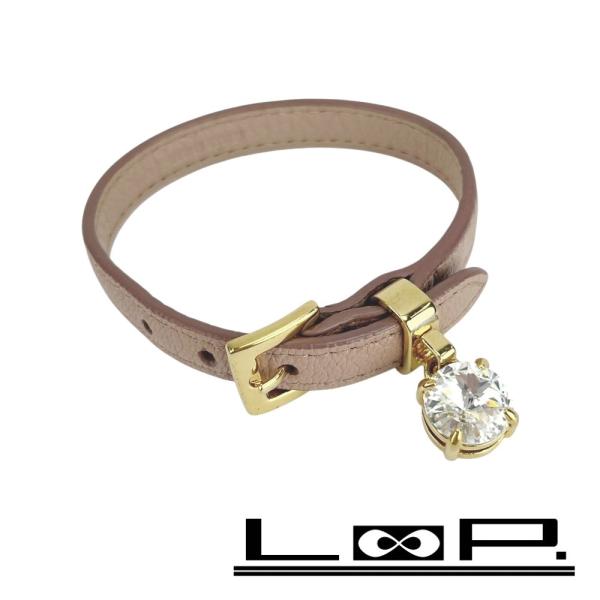 ミュウミュウ ■中古■ ブレスレット アクセサリー レザー ラインストーン GP ピンク 箱 【55...