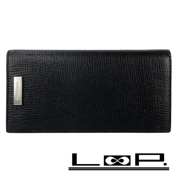 フェラガモ ■美品■ 二つ折り 長財布 ウォレット カーフ レザー ブラック 箱 【556906】1...