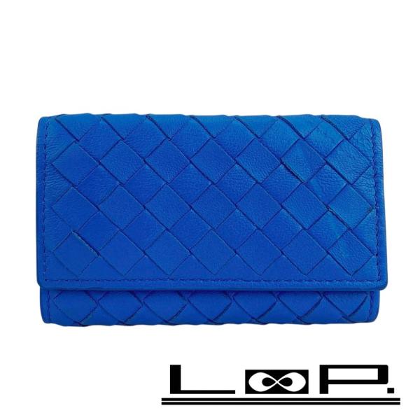 ボッテガヴェネタ ■中古■ イントレチャート コインケース 小銭入れ カードケース レザー ブルー ...