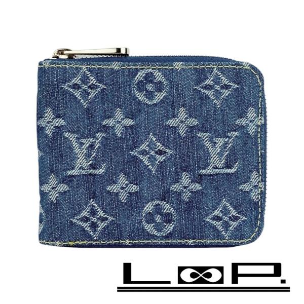 ルイヴィトン ■中古■ ミニジッピー ウォレット 二つ折り財布 モノグラム デニム ブルー M953...