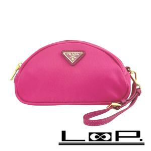プラダ ■美品■ ポーチ 小物入れ ストラップ付き ナイロン ピンク 1N1867 【572807】13