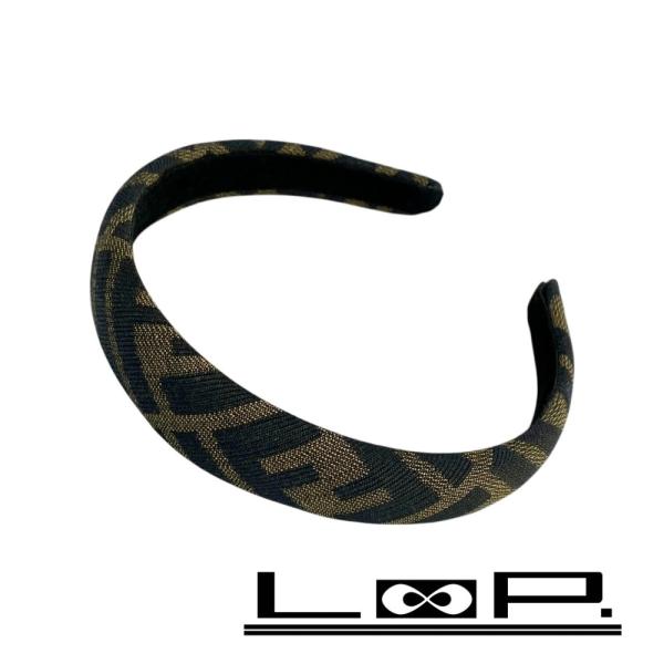 フェンディ ■新同■ ズッカ カチューシャ ヘアアクセサリー キャンバス ブラウン 【575778】...