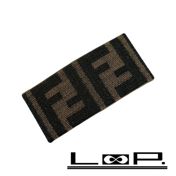 フェンディ ■新同■ ズッカ バレッタ ヘアアクセサリー 髪留め キャンバス レザー ブラウン 箱 ...