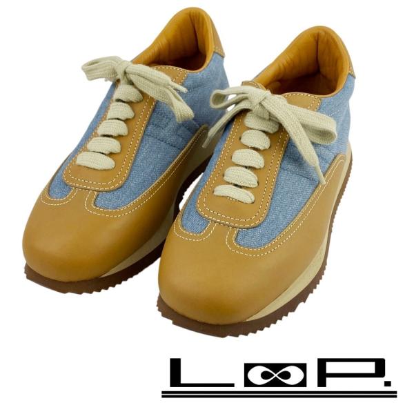 エルメス ■美品■ クイック スニーカー シューズ 靴 レザー デニム ブラウン ブルー ＃36 1...